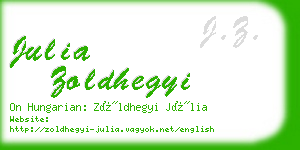 julia zoldhegyi business card